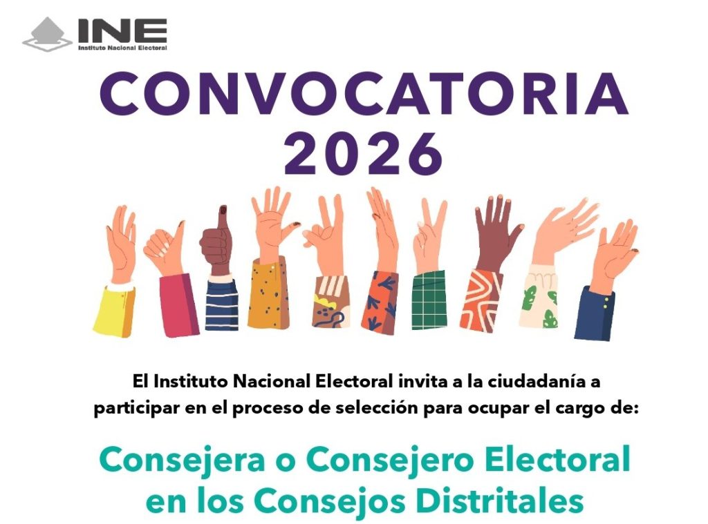 publicidad de convocatoria para integrar consejos distritales con diferentes manos levantadas